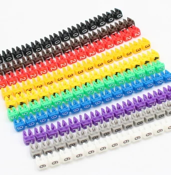 150PCS M-0 0-9 0.75mm2-1.5mm2 Värvilised araabia Numbritega M Tüüp CAT 6 Clip-Kaabel Wire Marker 0 kuni 9 Silt Toru Kaabel Sm