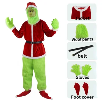 Uue Jõulud Halloween Plahvatus Roheline Karusnaha Koletis Cosplay Santa Masti Poole naljakas Kostüüm