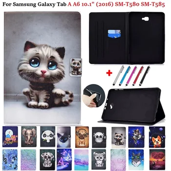 Coque Samsung Tab 6 10.1 Juhul 2016 SM-T580 PU Nahk Seista Kate Samsung Galaxy Tab A6 10 1 Tableti Kate T585 T580