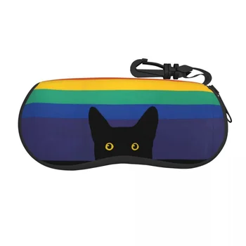 Custom Piilumist Kass Vikerkaar Ringi Shell Prillid Juhul Unisex Mood LGBT-Gay-Pride Prillid Juhul Päikeseprillid Protector Box