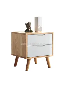 Kõik täispuidust voodi kõrval laua Põhjamaade stiilis ins loominguline kaasaegne minimalistlik komplekt väike magamistuba kummut öö tabel