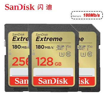 SanDisk Mälukaart Extreme SDHC - /SDXC-SD-Kaart 4K UHD 512 GB 32GB 64GB 128GB 256GB C10 U3 4K v30 eluviis kodukinosüsteemid UHS-I Flash Kaart Kaamera