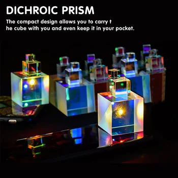 Optiline Klaas Prisma RGB Dispersioon, Prisma Crystal Materjali Füüsika Kingitus Vikerkaar Cube Prisma Home Decor Õpetamise Valguse Spekter