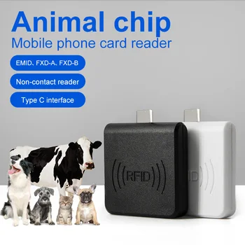 Mini Type C Liides 134.2 Khz RFID EMID FDX-B-Loomade ID-kaardi Lugeja, mis Sobib kõrvamärk Pahkluu Silt Veis Siga, Kana
