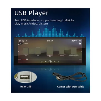 1Din 6.8 Tolline Auto Ekraani CarPlay Android-Auto Raadio Auto Stereo Bluetooth MP5 Mängija FM-Vastuvõtja Heli 2+32G Vastuvõtva
