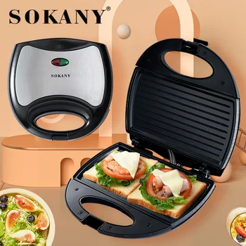 SOKANY102 Deluxe Roostevabast Terasest Kolmnurk Leibkonna Sandwich Masin Küpsetatud Leiba Sandwich Masin
