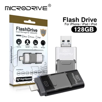 USB 3.0 mälupulgad 64/128/256/512 GB iPhone 3 in 1 USB-A-lightning-liides pendrive jaoks Iphone7/8/9/11/12/13/Ipad