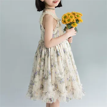 Tüdrukud Dress Suve Riideid Lille Printsess Kleit Uus Mood Laste Vintage Net Lõng Kleit Õhtu Pool Kleit Kleidid 4-10Y