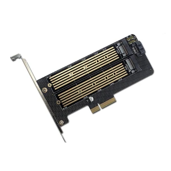 M. 2 Nvme NGFF SSD, Et PCIE X4 X8 X16 Card Slot Dual SATA Ketta Adapter Laiendamise Kaart Toetab Mkey Bkey Juhtmestik Xpansion Kaart