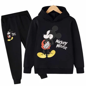 Beebi Poistele Tüdrukute Riided Komplekti Armas Disney Miki Hiire Koomiks Trükitud Hupparit Pikad Püksid 2tk Set Vabaaja Rõivad Lapsed Ülikond