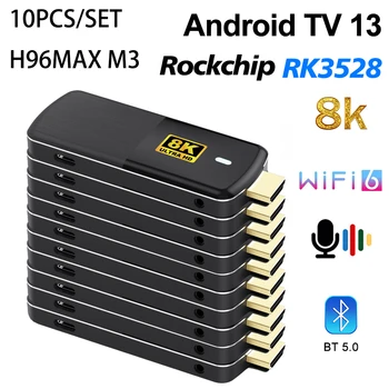 10TK/SET H96MAX M3 Smart TV Stick AndroidTV13 RK3528 TV Eesliide WiFi6 BT5.0 8K OTA 2G16G DLNA voogmängijad