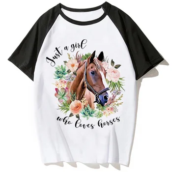 Hobune Tee naiste suvine t-särk tüdruk koomiline naljakas graafiline riided