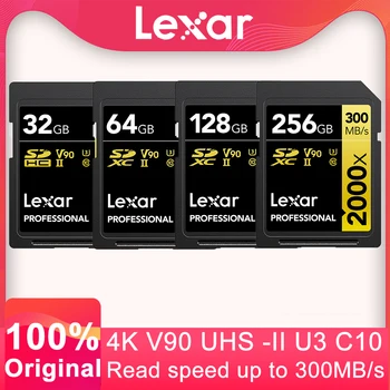 Lexar PROFESSIONAL 2000x SD Card 32GB 64GB 128GB 256GB High Speed Kuni 300MB/s V90 USH-II U3 SDHC - /SDXC-Mälukaart Kaamera