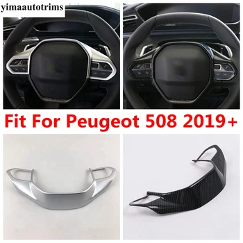 Auto Rooli Nuppu Raami Kaunistamiseks Kate Sisekujundus Jaoks Peugeot 508 2019 - 2022 ABS Matt / Carbon Fiber Tarvikud Välisilme