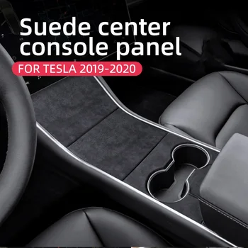 Itaalia Super Suede Car Center Console Ladustamise Kasti Vee topsihoidja Kaas Tesla Model 3 2017-2020 Sisekujundus Tarvikud