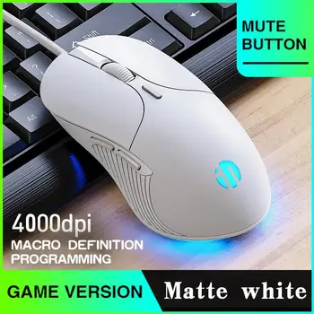 Elukutse Wired Gaming Mouse 6 Nupud 4000 DPI, LED Optiline USB Hiir ARVUTI sülearvuti Gamer Hiirte Mute Juhtmega Hiir