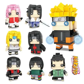 Naruto väikeste osakeste ehitusplokid kooskõlas assamblee, ruut pea mänguasi, anime toy, poiss kingitus