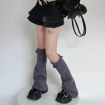 Y2K Kootud säärised Sokid Punk Tüdrukud Jaapani Jala Kate Õõnes Välja Sokid