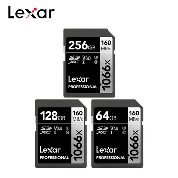 Algne Lexar Professional SD-Kaardi 1066x 64GB 128GB 256GB Mälu Kaart v30 eluviis kodukinosüsteemid U3 C10 SDXC-Flash Kaart 4K UHD Kaamera