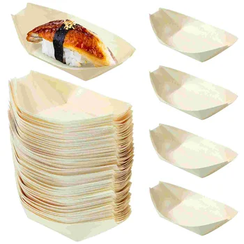 100 Tk Puidust Dinnerware Plaadid Plaadi Teenindavad Puidust Sashimi Toidu Mahuti Kauss
