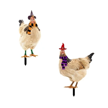 Kana, Tibu Maanduspistik Väljas Märk Õue Kaunistamiseks Aed Kaalul Muru Panused Akrüül Loomade Kana Sisesta Halloween