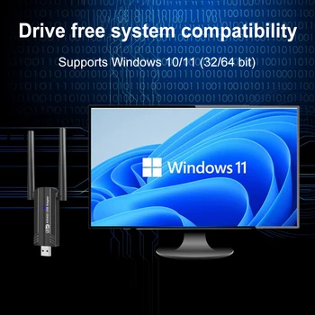 AX3008 Traadita Võrgu Kaart Tri-Band 2.4 G/5G/6GHz 5400Mbps WiFi Dongle Juhi Vaba Plug and Play Toetab Windows 10/11