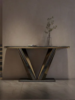 Itaalia minimalistlik luksus kivi sissepääs tabel disainer kerge luksus stiilis luksus sissepääs tabel