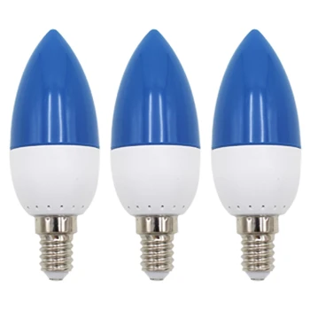3X E14 LED Värv Küünal Otsa Pirn, Värvi Küünla Valgus,Sinine