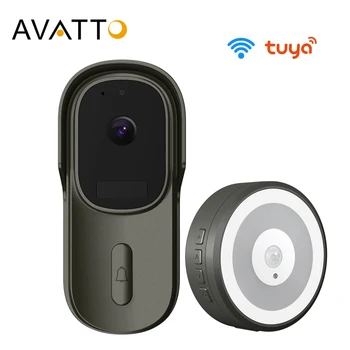 AVATTO Tuya Smart Video Uksekell koos Kaamera 1080P, 170° Ultra Lai vaatenurk WiFi Video Uksekell Töötab Alexa/Google Kodu