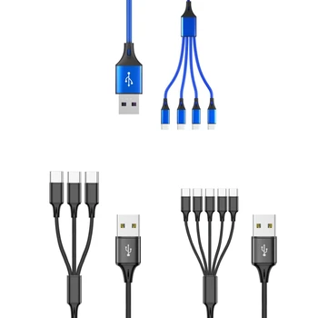 USB Multi laadimiskaabel 3/4/5 in1 Mitu Telefoni Juhe, USB-C Multi-Kaabel koos C-Tüüpi Sadam, Telefonid, Tabletid