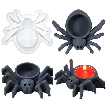 Spider küünal omanik vaik silikoon hallituse Halloween spider küünal bracket betoon, tsement, kips hallituse