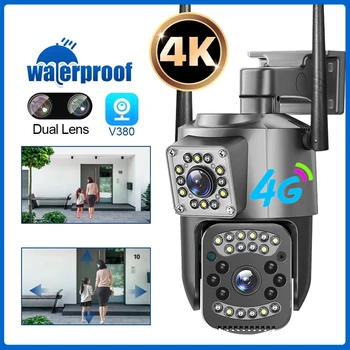 4G Sim-Kaardi 4K Kaamera 2.4 G WiFi Võrgu CCTV Turvalisus Kaitse Smart Home PTZ Kaamerad Järelevalve Exterieur Sans Fil 8MP HD