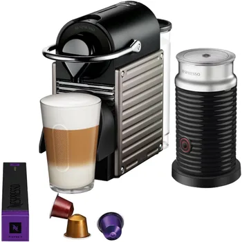 Breville Nespresso Pixie Ühe-Teenindavad Espresso Masin Elektriline Titaan ja Aeroccino Piima Vahustaja Kohvi Tegijad
