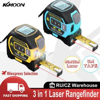 3 in 1 Laser Rangefinder 5m mõõdulint, Joonlaud LCD Ekraan Backlight Distance Meter Hoone Mõõtmise Seade