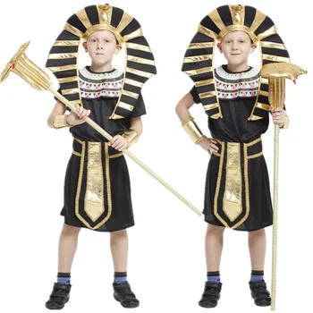 Lapsed Poisid Egiptuse Vaarao Kostüüm Halloween, Jõulud Karneval Maskeraad Fancy Dress Laste Egiptuse Prints Cosplay Riided