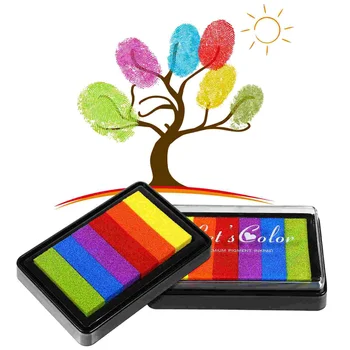 4 Tk Rainbow Värvi Sõrme Ink Pad Templite Kidss Lapsed, Käsitöö Padjad Käsitöö Pigment Ristküliku Värvikas Inkpad