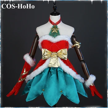 COS-HoHo Mäng Jinx Snow Festival Lahing Ülikond Armas Kleit Ühtne Cosplay Kostüüm jõulupidu Rolli Mängida Riided Naistele